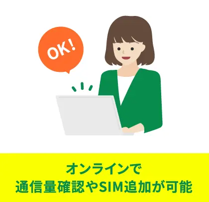 オンラインで通信量確認やSIM追加が可能