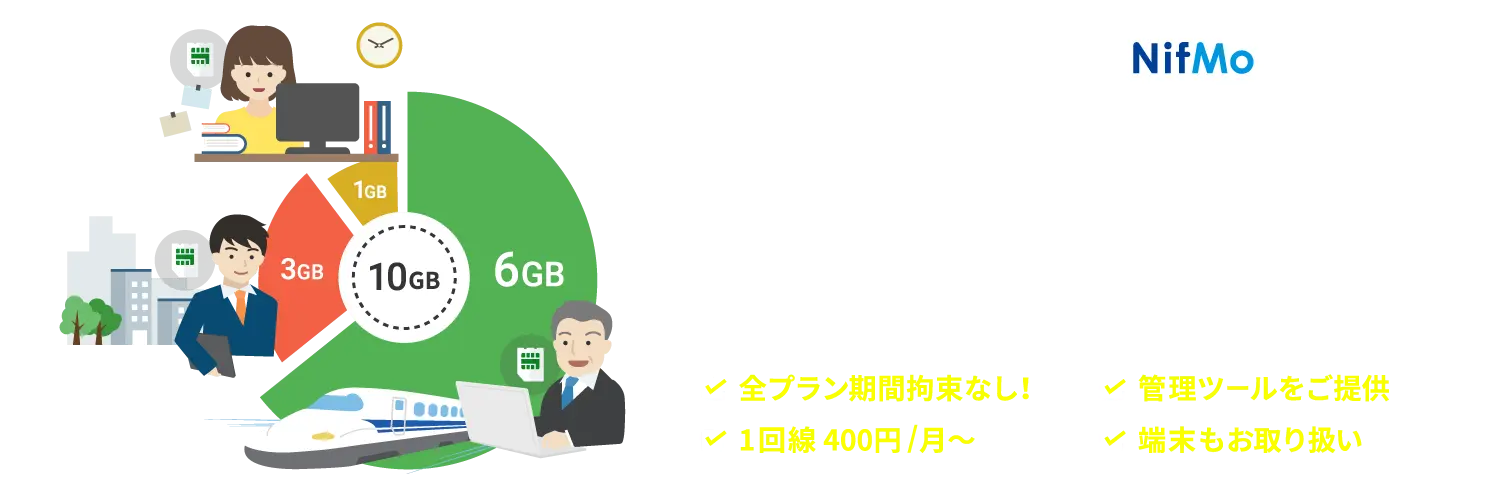 法人向け格安SIM・格安スマホならNifMo。シェアプランで会社の通信料を最適化