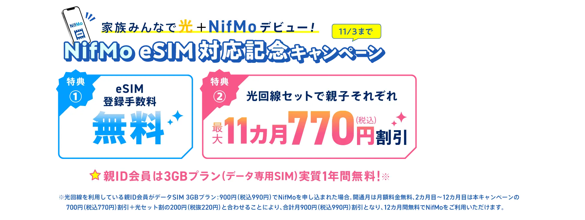 NifMo eSIM対応記念キャンペーン